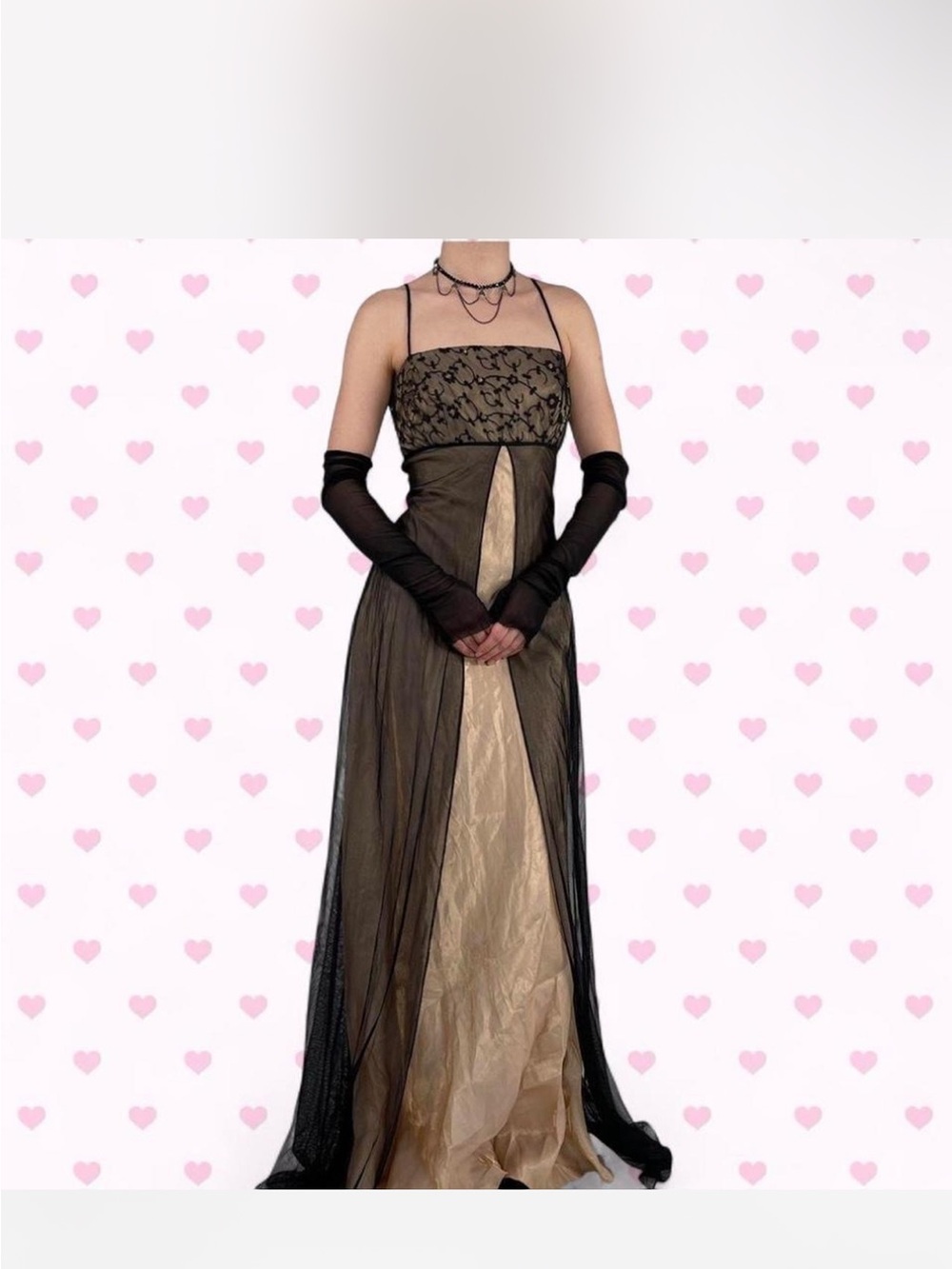 Morgan & Co front split empire dress